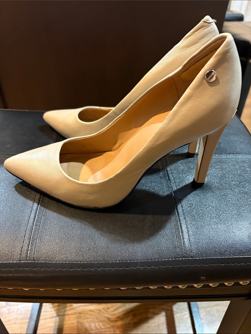 Calvin Klein Nude Pointed-Toe High Heel Pumps